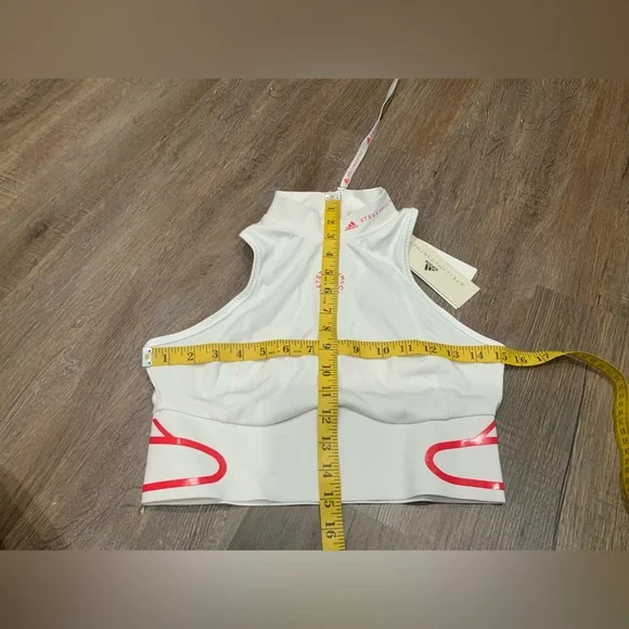 Adidas Stella McCartney Women's White Running Crop Top GU9459 Sz M - Picture 3 of 9